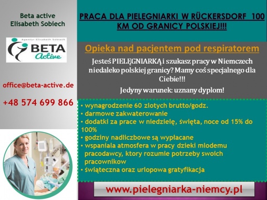 Pielęgniarka – praca 100km od polskiej granicy, intensywna opieka